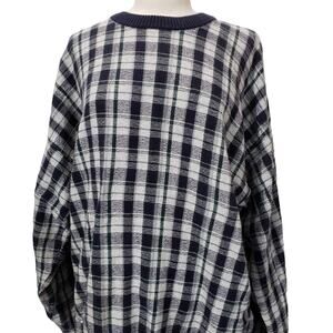 Izod Club Vintage Sweater Mens Large Blue Plaid Checkered 90s Grandpacore Cabin